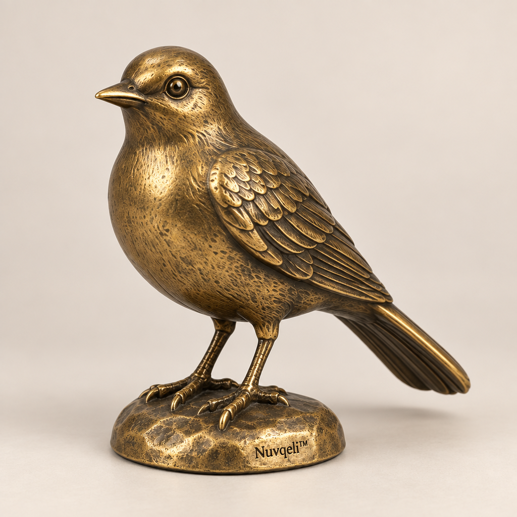 Nuvqeli™ Vintage Brass Bird Sculpture image 01