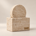Nuvqeli™ Natural Travertine Geometric Sculpture image 01